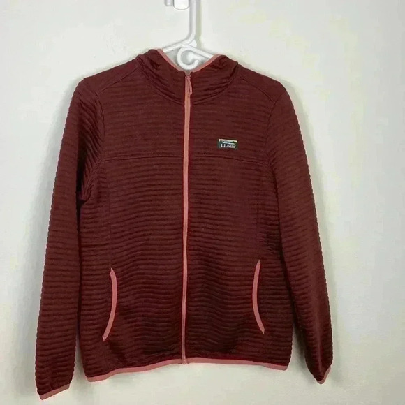 L.L. Bean Jackets & Blazers - L.L. Bean Women’s Medium Quilted Fleece Jacket Full Zip Hooded Casual Winter